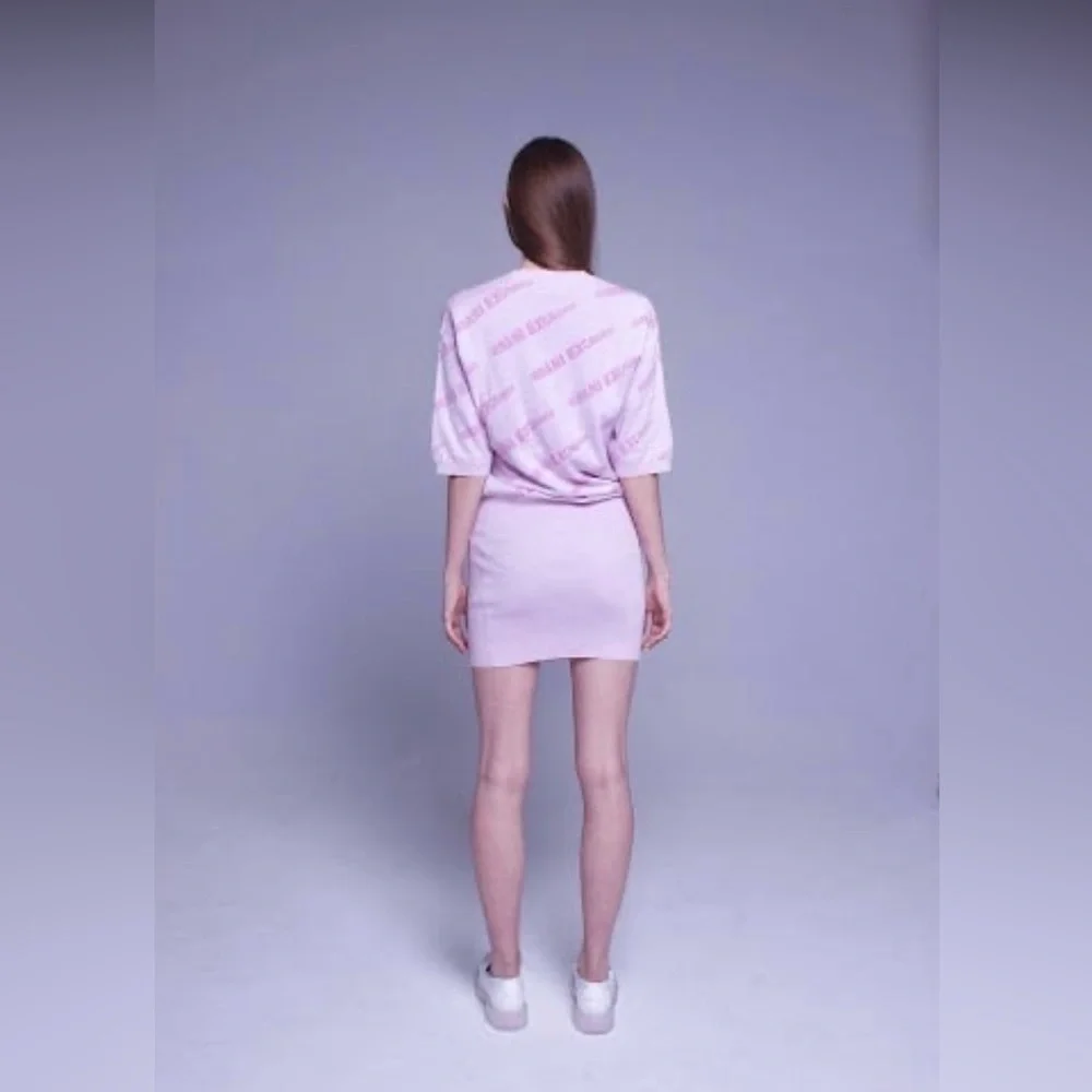 Armani Exchange Women's Short
Sleeved Password Print Knit
Bodycon Sweater Dress - Picture 2 of 6